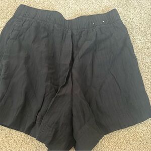 Abercrombie & Fitch Black High-Waist Textured Shorts